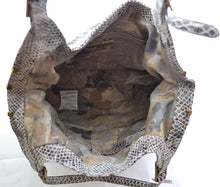 Load image into Gallery viewer, Elliott Lucca Sintra Leather Tote, Black/ White Exotic Snakeprint
