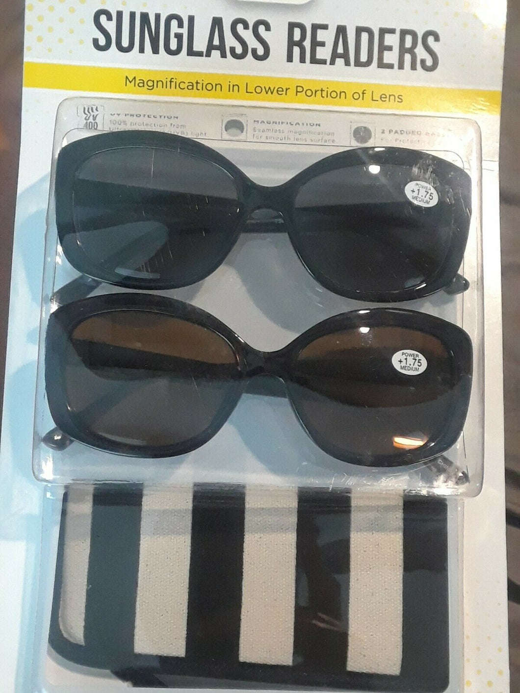 Icon Women's Reading Sunglasses Bifocals 2 Pack+Cases - NEW OpenBox