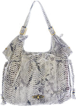 Load image into Gallery viewer, Elliott Lucca Sintra Leather Tote, Black/ White Exotic Snakeprint
