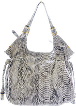 Load image into Gallery viewer, Elliott Lucca Sintra Leather Tote, Black/ White Exotic Snakeprint
