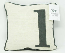 Load image into Gallery viewer, Sparrow &amp; Wren Letter Needlepoint Decorative Pillow, 12 x 12, Ivory / Gray
