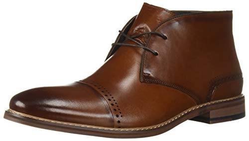 Stacy Adams Men's Ashby Cap-Toe Lace-Up Chukka Boot, cognac, 10 M US