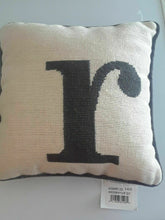Load image into Gallery viewer, Sparrow &amp; Wren Letter Needlepoint Decorative Pillow, 12 x 12, Ivory / Gray
