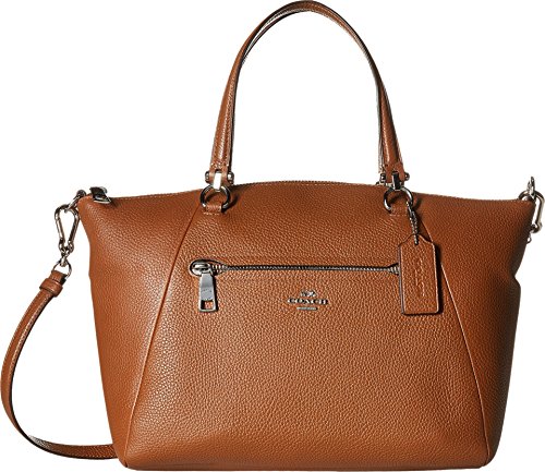 COACH Women's Pebbled Prairie Satchel SV/Saddle Satchel