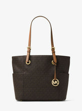 Load image into Gallery viewer, Michael Kors Signature Jet Set Travel East West Tote Brown 30H6GTTT3V
