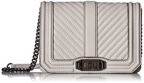 Rebecca Minkoff Chevron Quilted Small Love Crossbody, Putty