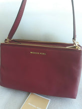 Load image into Gallery viewer, MICHAEL KORS JET SET DOUBLE GUSSET CROSSBODY BROWN/MULBERRY
