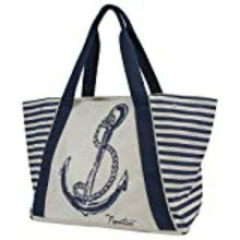 Load image into Gallery viewer, Classic Nautica Canvas Tote 16&quot; x 13&quot; x 8&quot;
