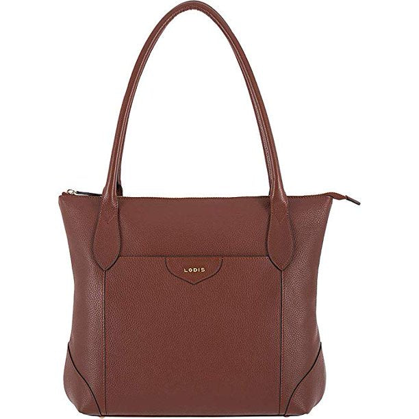 Lodis Siera Women's Brown Shoulder Tote Bag Purse Genuine Leather 16