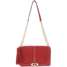 Load image into Gallery viewer, Rebecca Minkoff Women&#39;s Love Crossbody with Tassel Deep Red Crossbody Bag
