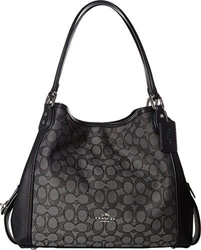 Coach Women's Coach Women's Edie 31 Sig Shoulder Bag, Silver/Black