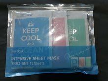 Load image into Gallery viewer, KEEP COOL Intensive Face Mask Trio Set Sheet Mask Set 12 Pack New Opened Box
