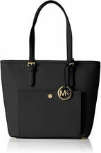 Load image into Gallery viewer, Michael Kors Women&#39;s Medium Jet Set Saffiano Leather Zip Top Tote Top-Handle Bag
