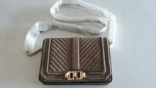 Load image into Gallery viewer, NEW REBECCA MINKOFF CHEVRON QUILTED SMALL LOVE CROSSBODY BAG (MUSHROOM)
