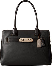 Load image into Gallery viewer, Coach 36488 Swagger Carryall Satchel in Polished Pebbled Leather in Black
