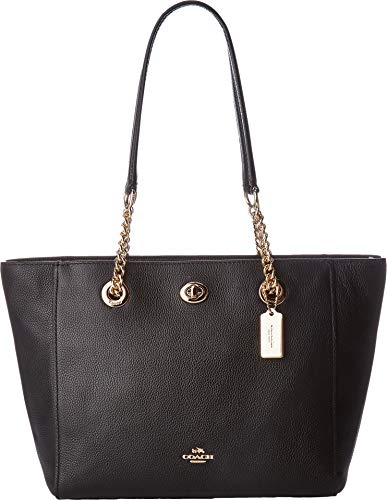 Coach Turnlock Ladies Small Pebbled Leather Tote Handbag 57107