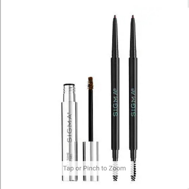 Sigma Beauty Premium Brow Kit in Medium Brown (2 Eyebrow Pencils & 1 Brow Gel)