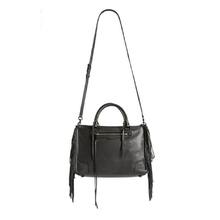 Load image into Gallery viewer, Rebecca Minkoff Women&#39;s Fringe Regan Tote In Black Tumbled Leather Black
