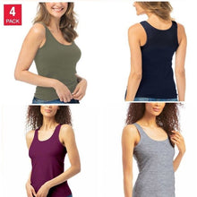 Load image into Gallery viewer, Lucky Brand Women&#39;s Cotton Stretch Tank Tops 4 Pack
