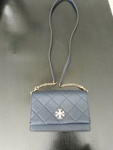 Load image into Gallery viewer, Tory Burch Georgia Turn-lock Mini Crossbody Shoulder Bag Navy Blue and Gold
