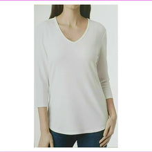 Load image into Gallery viewer, SegMents Women 3/4 Sleeve Basic/Essential Tencel V-neck Tshirt
