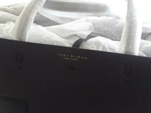 Load image into Gallery viewer, Tory Burch Block-T Triple Compartment Leather Tote Bag Black NWT

