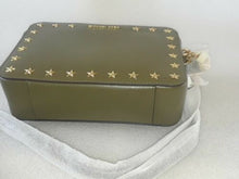 Load image into Gallery viewer, Michael Kors Ginny Medium Camera Olive Leather Stars Studs Crossbody Bag New
