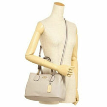 Load image into Gallery viewer, Coach 34563 Women Crossgrain 2 way shoulder Bag Greybeige
