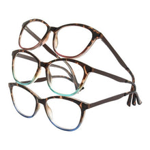 Load image into Gallery viewer, Design Optics Foster Grant Elodie Plastic Round Reading Glasses, 3-Pack +2.00
