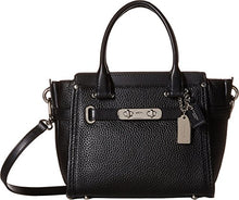 Load image into Gallery viewer, Coach 37444 Swagger 21 Pebble Leather Satchel Carryall Bag Black NWT
