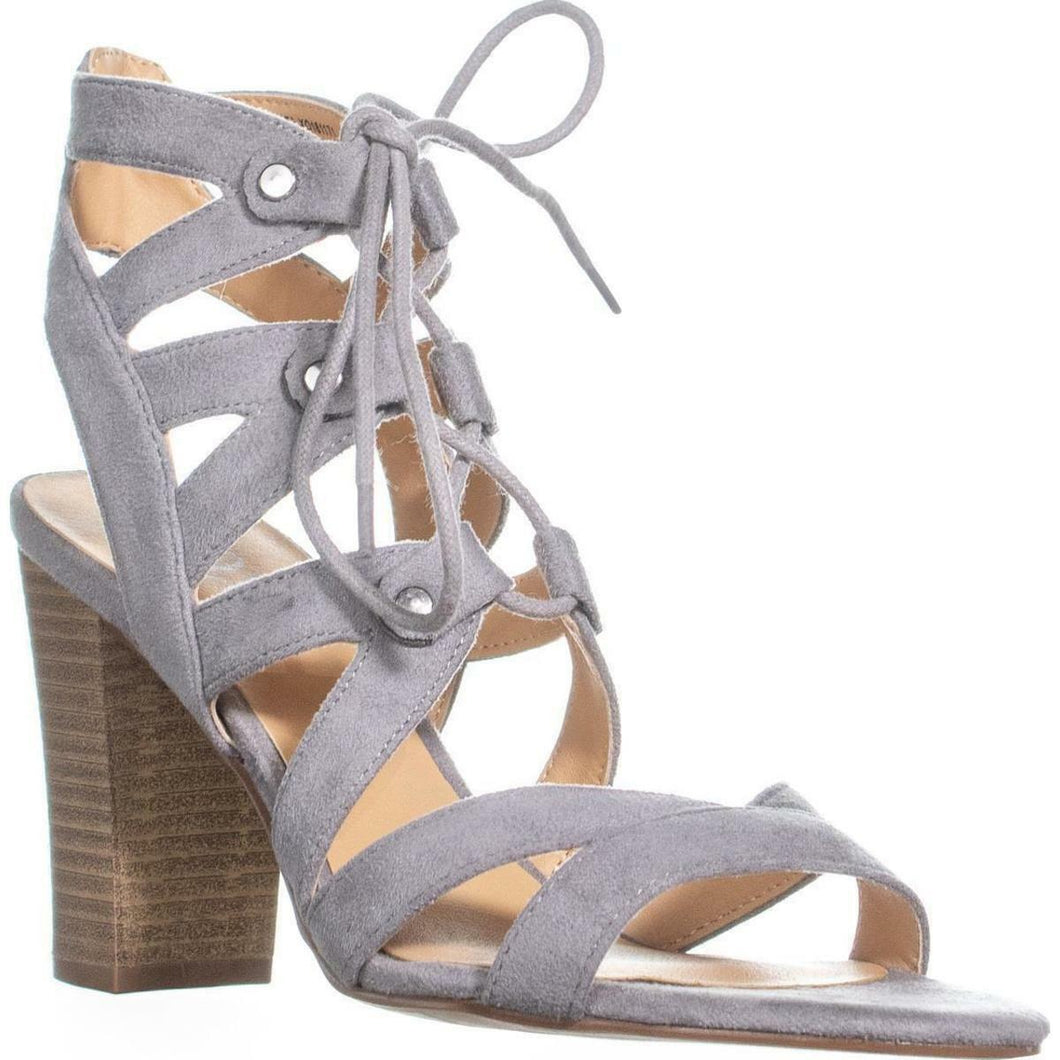 XOXO Balta strappy lace-up womens sandals, Grey Size 8M