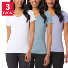 Load image into Gallery viewer, 32 Degrees Cool Women&#39;s 3 Pack Short Sleeve Scoop Neck T-Shirts
