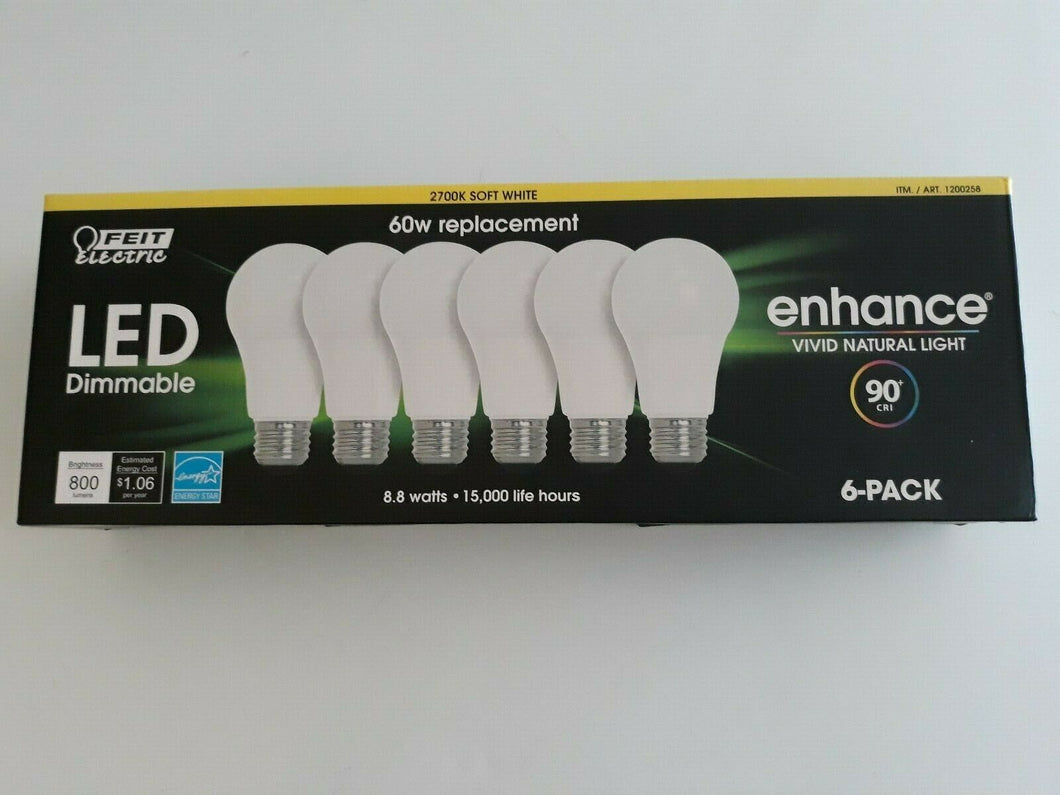 Feit Electric Led 60W Replacement Light Bulbs Soft White 6 Count