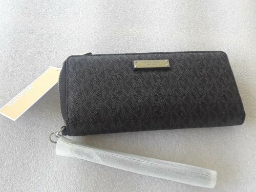 Michael Kors Jet Set Travel Logo Continental Wallet Black 32S7STTE9B-001 *NWT*