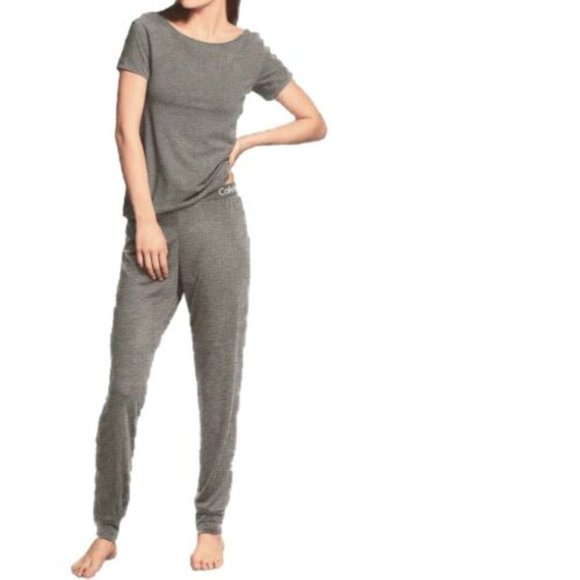 CALVIN KLEIN  Women's Grey 2 Piece Jogger Sleepwear