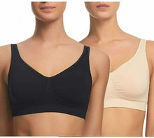Load image into Gallery viewer, Gloria Vanderbilt Wire Free Bra (2 Pack) Black/beige
