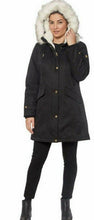 Load image into Gallery viewer, 1 Madison Expedition Women&#39;s Faux Fur Trim Parka Jacket, Black Size L
