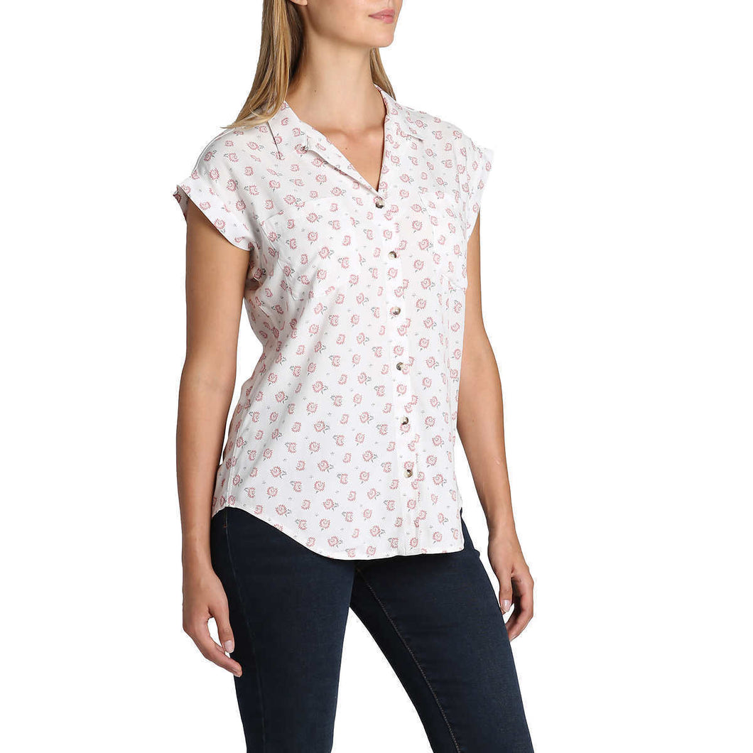 JACHS Girlfriend Womens Button Front Blouse