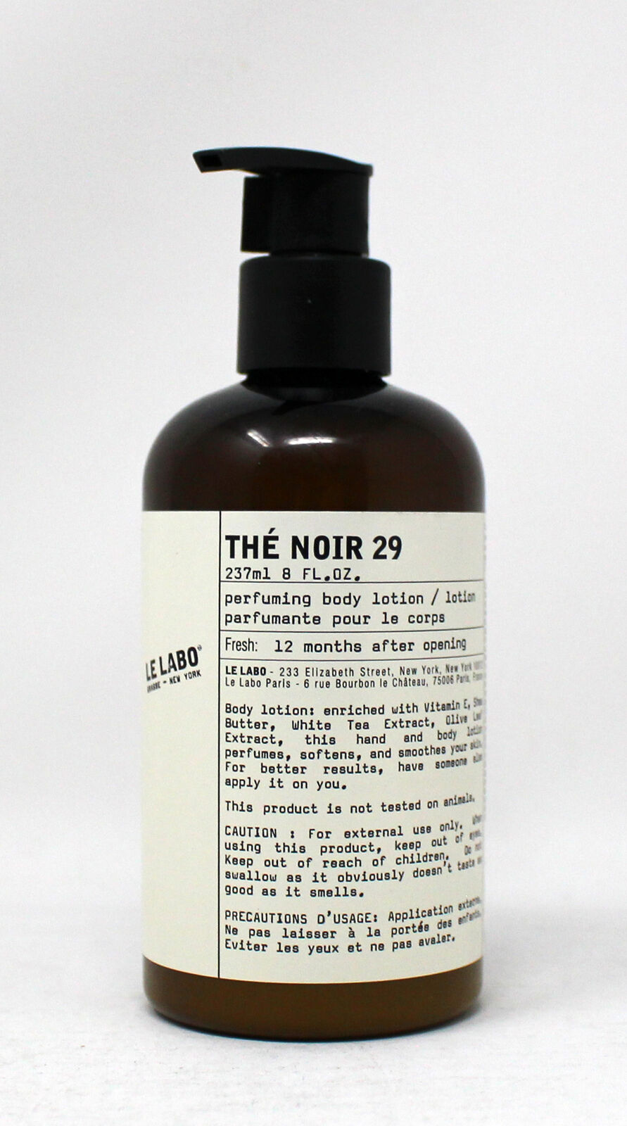 Le Labo Thé Noir 29 Hand & Body Lotion 8oz