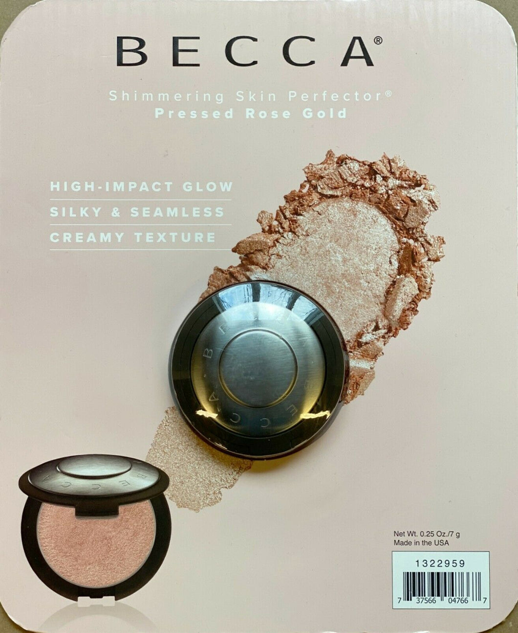 Becca Pressed Shimmering Skin Perfector Rose Gold Full Size 7g