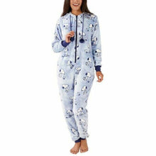 Load image into Gallery viewer, Munki Munki Ladies Plush One-Piece Hooded Pajama
