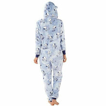 Load image into Gallery viewer, Munki Munki Ladies Plush One-Piece Hooded Pajama
