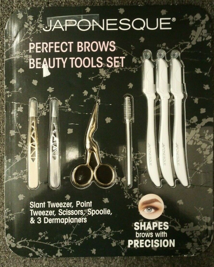 Open Box Japonesque Perfect Brows Beauty Tools Set 7 Pieces