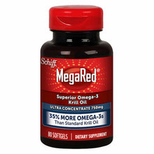 Load image into Gallery viewer, Schiff Megared Superior Omega-3 Krill Oil Ultra Concentrate 750mg, 80m Softgels
