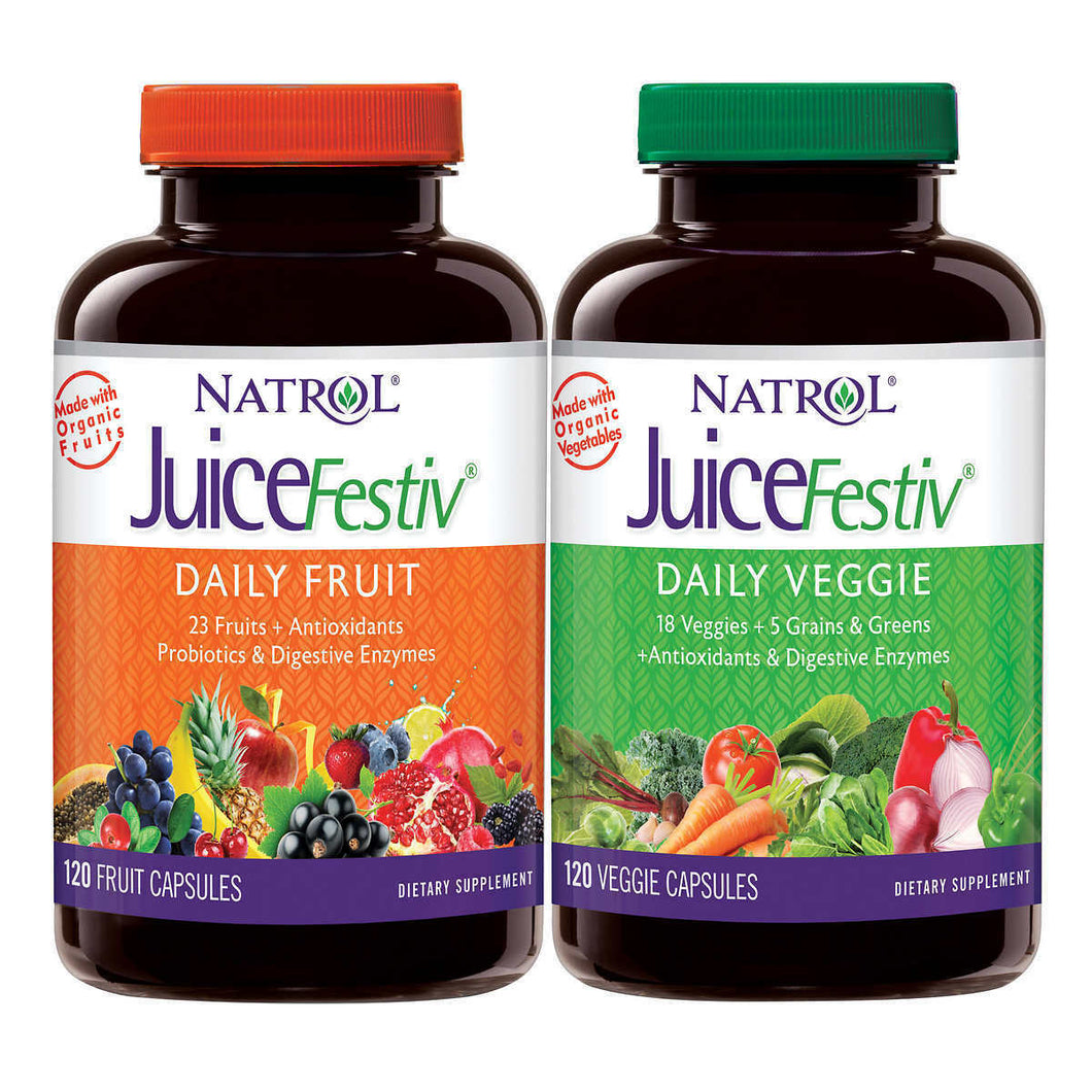 Natrol JuiceFestiv Daily Fruit & Veggie, 240 Capsules
