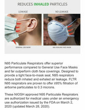 Load image into Gallery viewer, FLTR Genuine NIOSH N95 Round Respirator, 100 Masks HLT158
