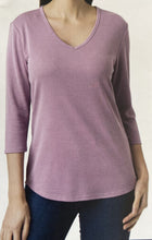 Load image into Gallery viewer, SegMents Women 3/4 Sleeve Basic/Essential Tencel V-neck Tshirt

