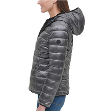 Load image into Gallery viewer, Andrew Marc Womens Ladies Granite Black Hooded Reversible Puffer Jacket
