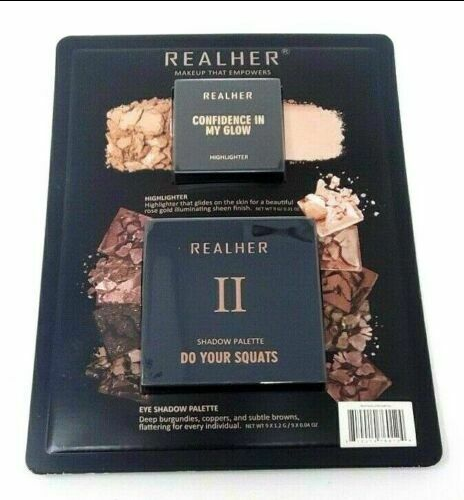 Realher Confidence In My Glow Highlighter & Do Your Squats Eye Shadow Palette.
