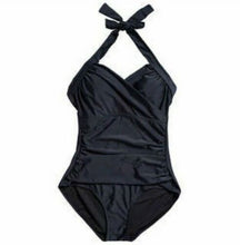 Load image into Gallery viewer, Cyn &amp; Luca Women&#39;s Swim Set Halter One Piece Swimsuit Black XL
